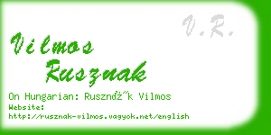 vilmos rusznak business card